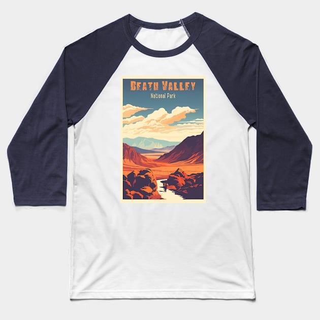 Death Valley National Park Vintage Travel  Poster Baseball T-Shirt by GreenMary Design